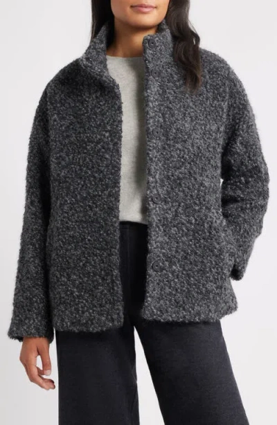 EILEEN FISHER EILEEN FISHER ALPACA & WOOL BLEND FAUX SHEARLING SHORT COAT