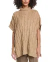 Eileen Fisher Alpaca-blend Cable Poncho In Multi