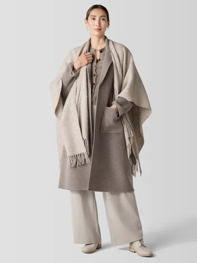 Eileen Fisher Alpaca Silk Boucle Poncho In Gray