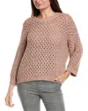 Eileen Fisher Peruvian Alpaca Crew Neck Top In Brown