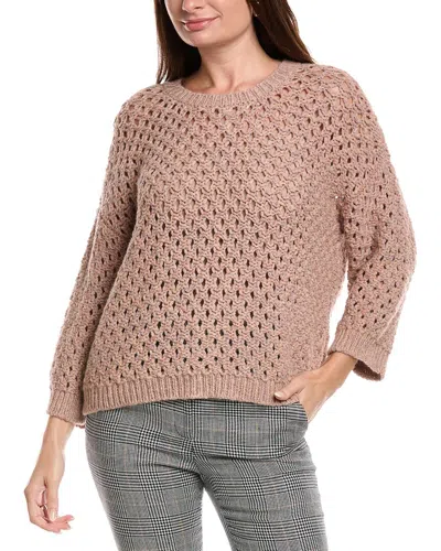 Eileen Fisher Peruvian Alpaca Crew Neck Top In Multi