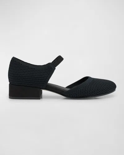 Eileen Fisher Ammi Stretch Mary Jane Ballerina Pumps In Black
