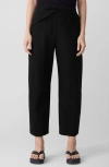 Eileen Fisher Ankle Barrel Leg Pants In Black