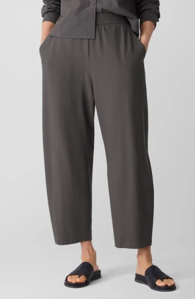 Eileen Fisher Ankle Barrel Leg Pants In Gray