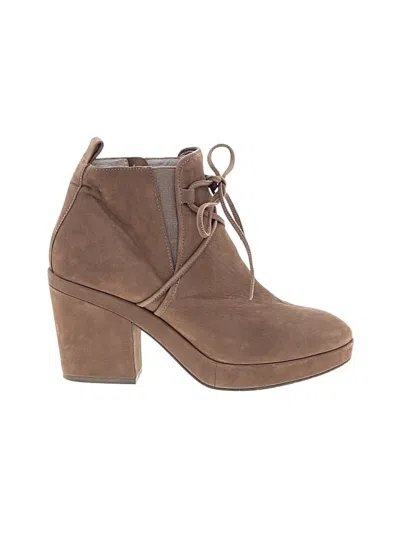 Pre-owned Eileen Fisher Ankle Boots In Brown