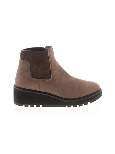 Pre-owned Eileen Fisher Ankle Boots In Brown