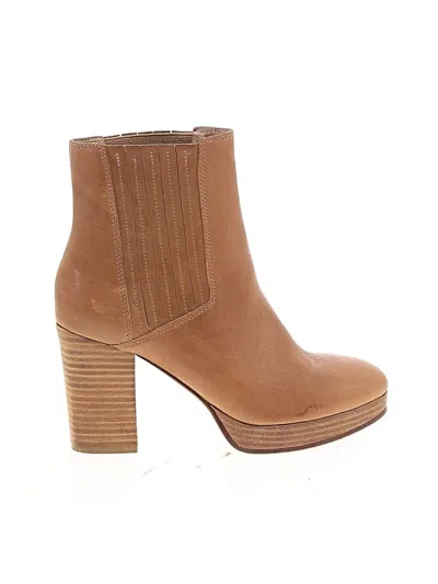 Pre-owned Eileen Fisher Ankle Boots In Tan