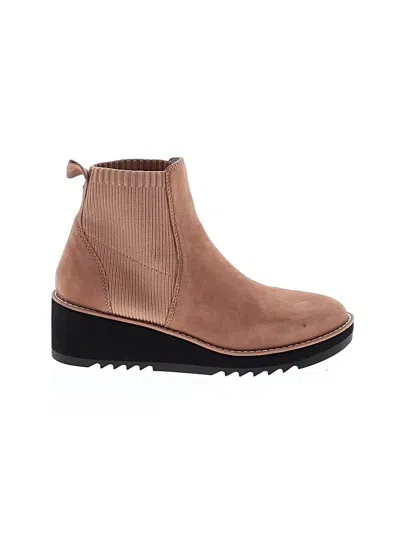 Pre-owned Eileen Fisher Ankle Boots In Tan
