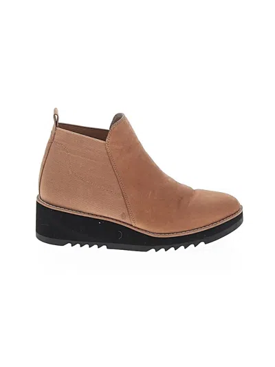 Pre-owned Eileen Fisher Ankle Boots In Tan