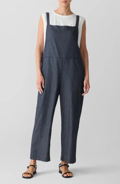 Eileen Fisher Ankle Denim Jumpsuit In Blue