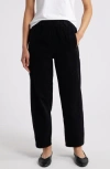 Eileen Fisher Cropped Jersey Knit Straight-leg Pants In Black