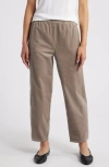 Eileen Fisher Linen Ankle Pleated Lantern Pant In Cocoa In Taupe