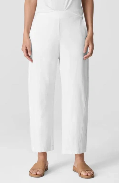 Eileen Fisher Ankle Length Knit Lantern Pants In White