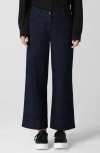 Eileen Fisher Ankle Wide Leg Jeans In Deep Indigo