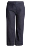Eileen Fisher Ankle Wide Leg Jeans In Deep Indigo