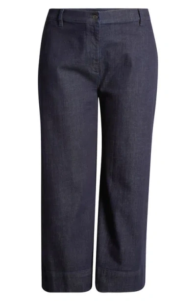 Eileen Fisher Ankle Wide Leg Jeans In Deep Indigo