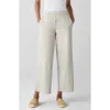 Eileen Fisher Wide Ankle Pant Cotton Blend In Chalk