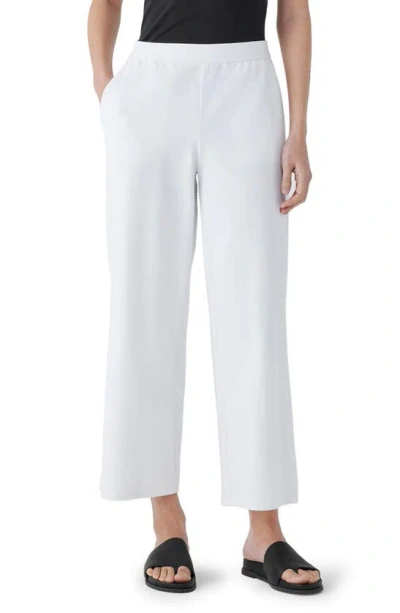 Eileen Fisher Ankle Wide Leg Trousers In White