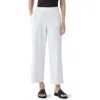 Eileen Fisher Ankle Organic Cotton Blend Ponte Wide Leg Pants In White