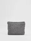 Eileen Fisher Baby Alpaca Crochet Pouch In Gray