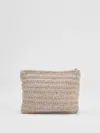 Eileen Fisher Baby Alpaca Crochet Pouch In Neutral