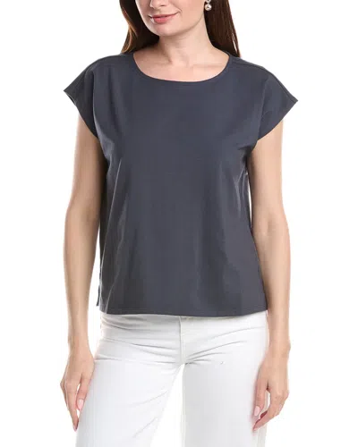 Eileen Fisher Ballet Neck Box Top In Blue