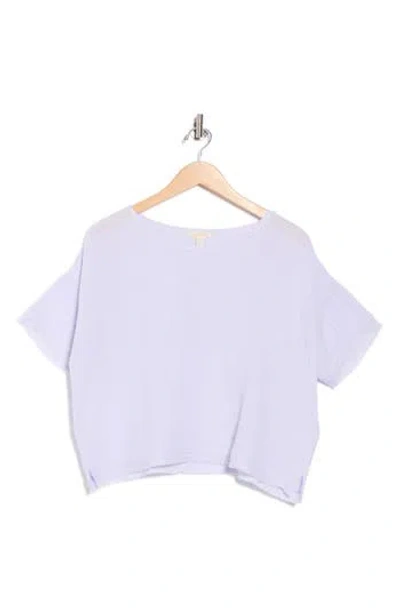 Eileen Fisher Ballet Neck Organic Cotton Top In Purple