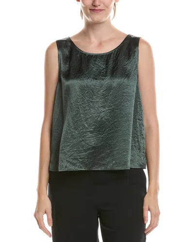Eileen Fisher Ballet Neck Short Shell In Green