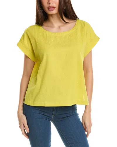 Eileen Fisher Ballet Neck Square Top In Yellow