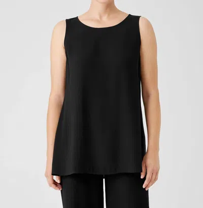 Eileen Fisher Ballet Neck Tunic Tank In Black