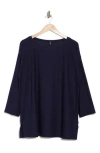 Eileen Fisher Ballet Neck Tunic Top In Midnight