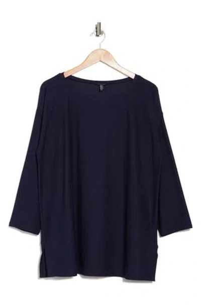 Eileen Fisher Ballet Neck Tunic Top In Midnight