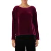 Eileen Fisher Ballet Neck Velvet Top In Roseberry