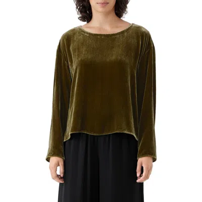 EILEEN FISHER EILEEN FISHER BALLET NECK VELVET TOP