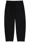 Eileen Fisher Barrel-leg Crepe Trousers In Black