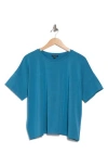 Eileen Fisher Bateau Neck Box Top In Blue