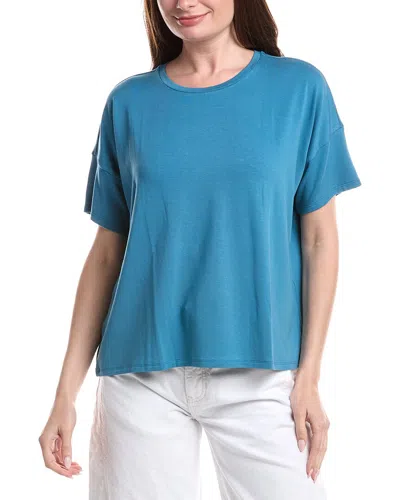 Eileen Fisher Bateau Neck Box Top In Blue