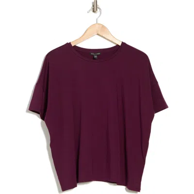 Eileen Fisher Bateau Neck Boxy T-shirt In Blackberry
