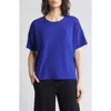 Eileen Fisher Crewneck Boxy T-shirt In Blue Violet