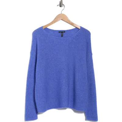 Eileen Fisher Bateau Neck Cashmere Blend Sweater In Blue