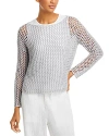 Eileen Fisher Bateau Neck Cotton Sweater In Nimbus