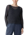 Eileen Fisher Bateau Neck Cotton Sweater In Ocean