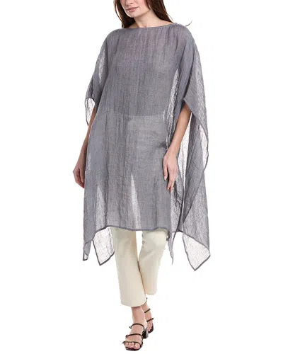 Eileen Fisher Bateau Neck Linen Caftan In Gray