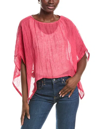 Eileen Fisher Bateau Neck Linen Top In Pink