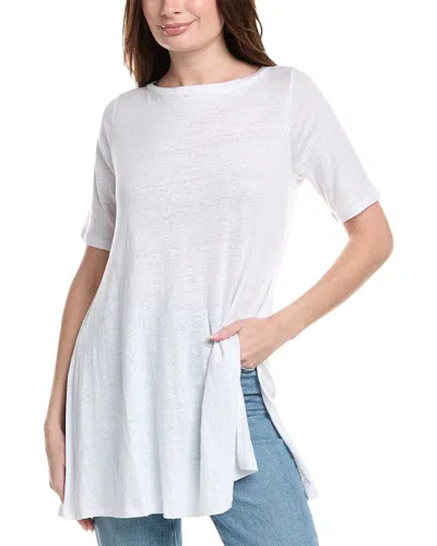 Eileen Fisher Bateau Neck Linen Tunic In White