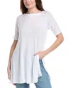 Eileen Fisher V-neck Linen-blend Tunic In White