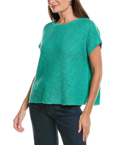 Eileen Fisher Bateau Neck Linen-blend Sweater In Green