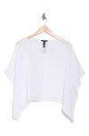 Eileen Fisher Bateau Neck Short Sleeve Organic Linen Crop Top