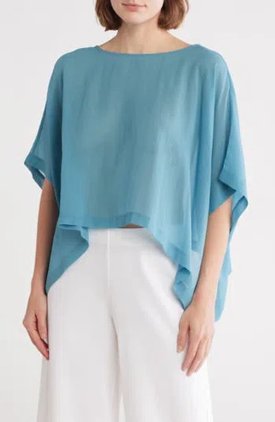 Eileen Fisher Bateau Neck Silk Batwing Top