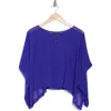 Eileen Fisher Bateau Neck Silk Crop Top In Blue Violet